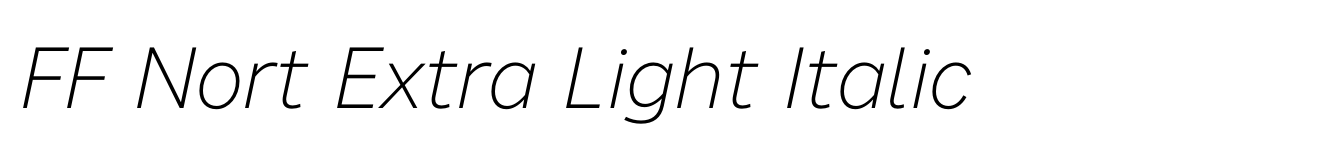 FF Nort Extra Light Italic